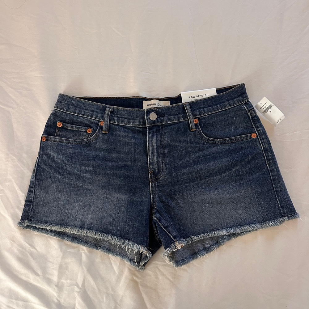 Gap Mid-Rise Medium Wash Denim Shorts